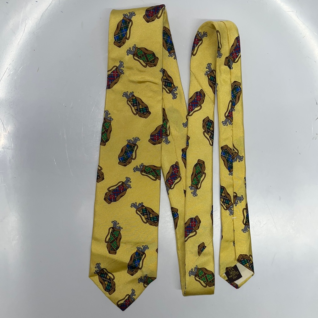 Alynn Golf Tartan Bags Golf Clubs Sport Novelty Skinny Silk Men’s Neck Tie